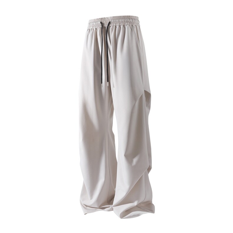 冰丝阔腿侧边褶皱休闲裤K012立体92%聚酯纤维8%氨纶(S-2XL)TP24,男装休闲裤,电商A088