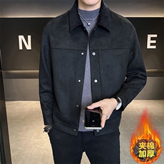 数据麂皮绒外套男2025秋冬季加棉加厚B240-JK8069-1P155，女装短外套，电商B240