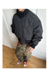 飞行员夹克外套男秋冬美式廓形短款棉服立领棒球服LF1006P85特，男装夹克，电商D256-2(原A064-2)