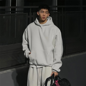 抖音得物高品质二开 秋冬美式高街重磅结构辑明线连帽卫衣外套W75图片