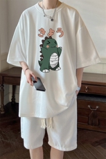 华夫格套装运动短袖t恤套装休闲两件套一套HZ84037-P44，男装T恤，电商A040