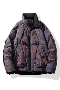 男士潮牌迷彩90白鸭绒花色羽绒服 D213-24130-P495图片