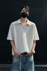 夏装2025新品300克重磅坑条翻领POLO衫男装夏季短袖T恤S403-特P38，男装T恤，电商A233-1