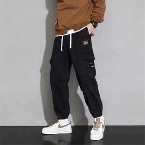 全棉水洗 M-8XL 秋季新款大码束脚潮流工装休闲卫裤 109-K501-P60图片