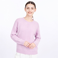 纯色麻花纹肌理圆领长袖羊绒纯山羊绒衫女秋冬新款宽松，女装羊绒衫，星纬羊绒