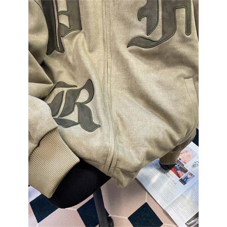 麂皮夹克外套刺绣字母棒球服JK8027特P62,男装夹克,星座908-1
