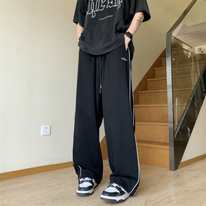 XZ213-K28-P45控58 新款港风腰部抽绳侧边条纹束脚休闲裤卫裤图片