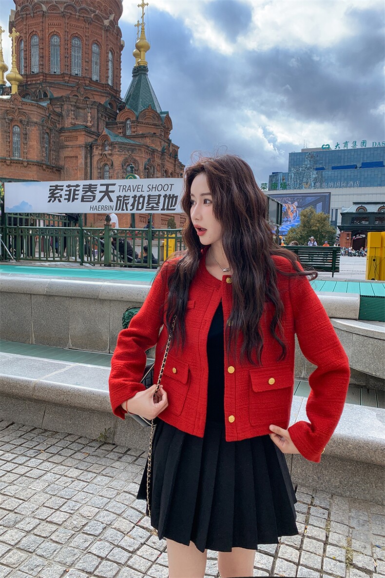 2026秋款明星同款小香外套2d015P198K319,女装短外套,2D015