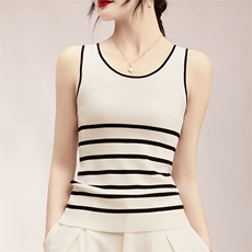 夏天休闲简约百搭条纹吊带女款，女装背心吊带，挚尚羊绒