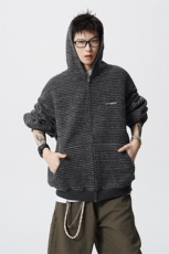 美式条纹连帽拉链卫衣无影墙M-5XL大码开衫卫衣WY78109特P65控98，男装卫衣，星座226-1