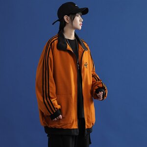 20年秋季新款拼色外套盐系休闲宽松夹克男女DS-B293-A751-P70图片