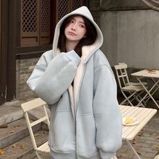 DD102P53美式复古连帽开衫外套，女装短外套，电商B323A