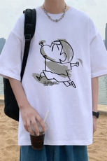 T790纯棉宽松短袖t恤男夏季新款透气休闲圆领体恤衫oversize半袖，男装T恤，星座304A-1