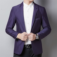 2023年翻领口袋上衣单排扣中老年春季长袖时尚西服QPS8616，男装西服，钱塘6003（原4033）