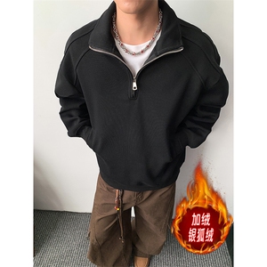 加绒银狐绒冬重磅450克设计感拉链套头立领外套AH907JR-P48图片
