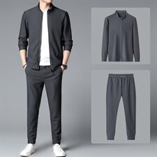 S3090-2钱塘2020-2春秋新款时尚休闲帅气中青年男士卫衣套装P170，男装休闲套装，钱塘207-2