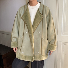 1港风皮毛一体大码M-5XL高级感轻奢机车棉服外套男8708P158控228，男装棉衣，星座226-2