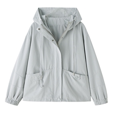 现货秒发2026春秋新款韩版大码小香风学院风短款外套水洗棉，女装风衣，依万里