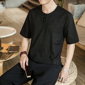 2021夏季风新款短袖T恤男竹节棉薄款半袖上衣QT6005-T图片