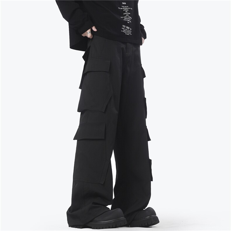 深度库存秋冬加厚重磅美式高街工装裤子男女宽松休闲裤K10103-P60图片