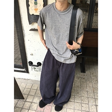 宽松亚麻长裤韩版阔腿裤D328-AK7712-P45特，男装休闲裤，电商D328