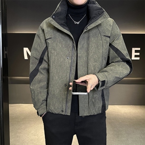 M-3XL 5233-P245  标50绒 拼色立领保暖羽绒服男图片
