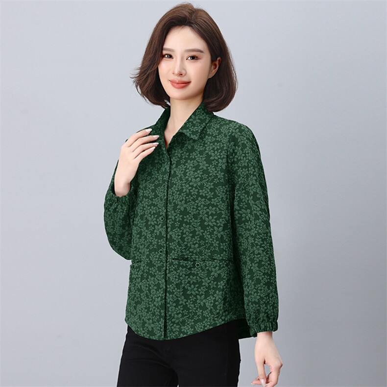 Q15019中老年人外套女2025春季新款韩版休闲妈妈夹克奶奶上衣,女装衬衫,曼沙奕珂