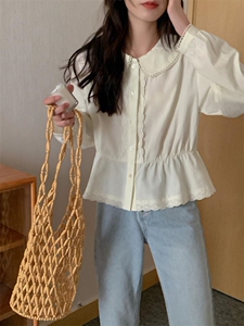 韩系娃娃领小衫图片