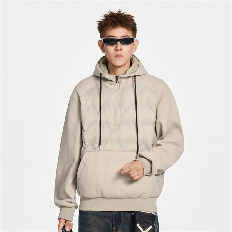 冬季美式套头连帽袋鼠袋轻薄羽绒服90白鸭绒XZ309Y95732P105,男装羽绒服,星座309（原A406）