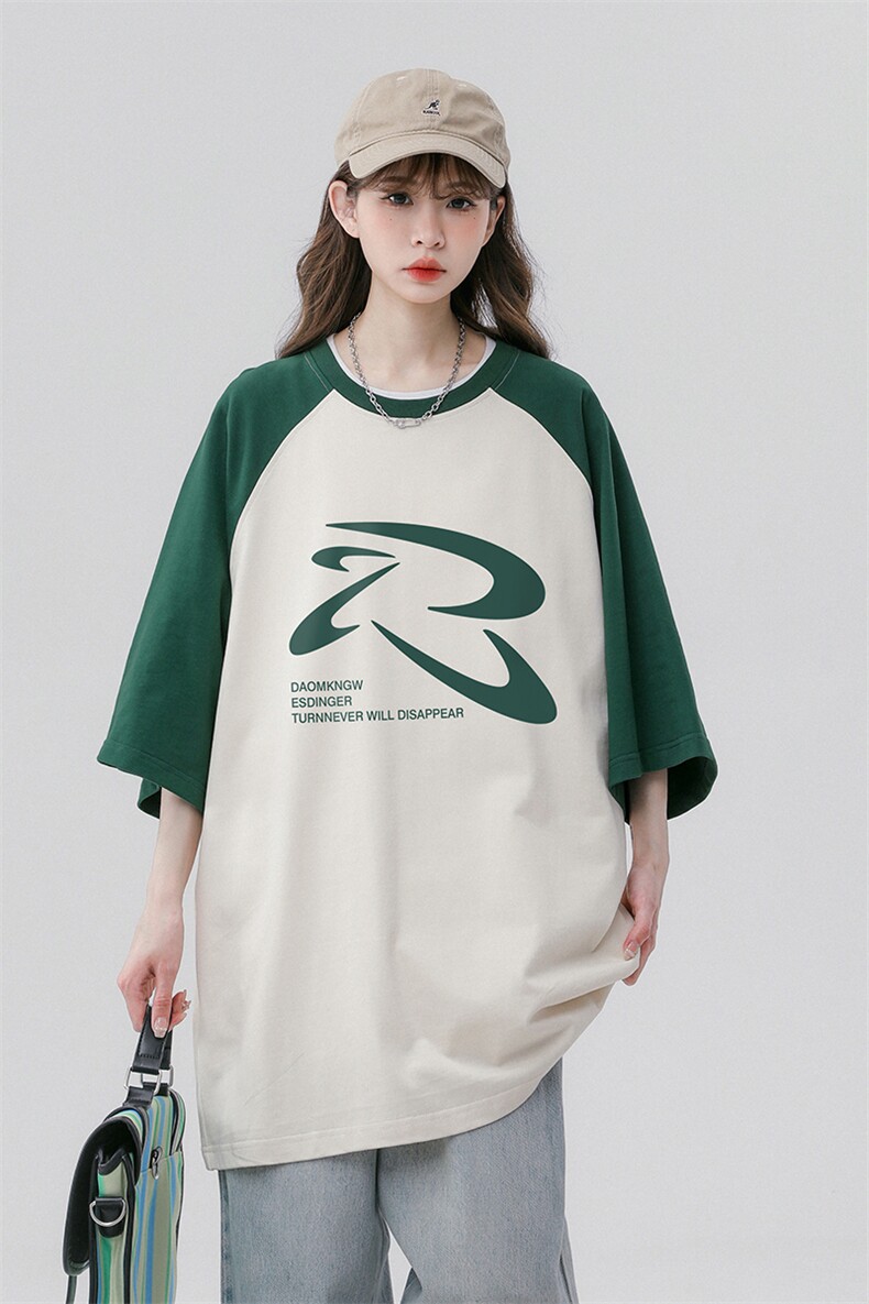中性风23新款夏季时尚百搭圆领宽松美式短袖T恤DT456P40控58,男装T恤,A247A
