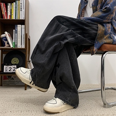 2024新款水洗扎染牛仔裤春季高街ins潮牌宽松长裤现货K7687-P49，男装休闲裤，星座512-3