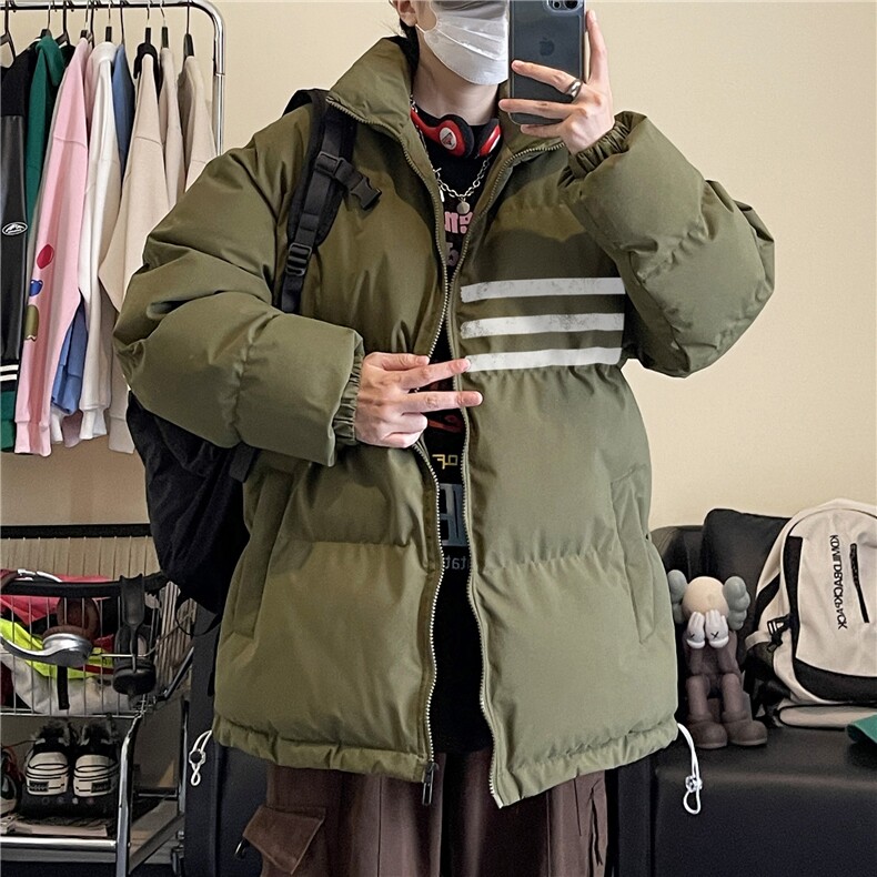 2026冬季新款潮流百搭条纹印花立领棉服MY23407特批70控118,男装棉衣,星座605(原A050)