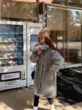 冬季新款大毛领派克羽绒服，女装羽绒服，谦度