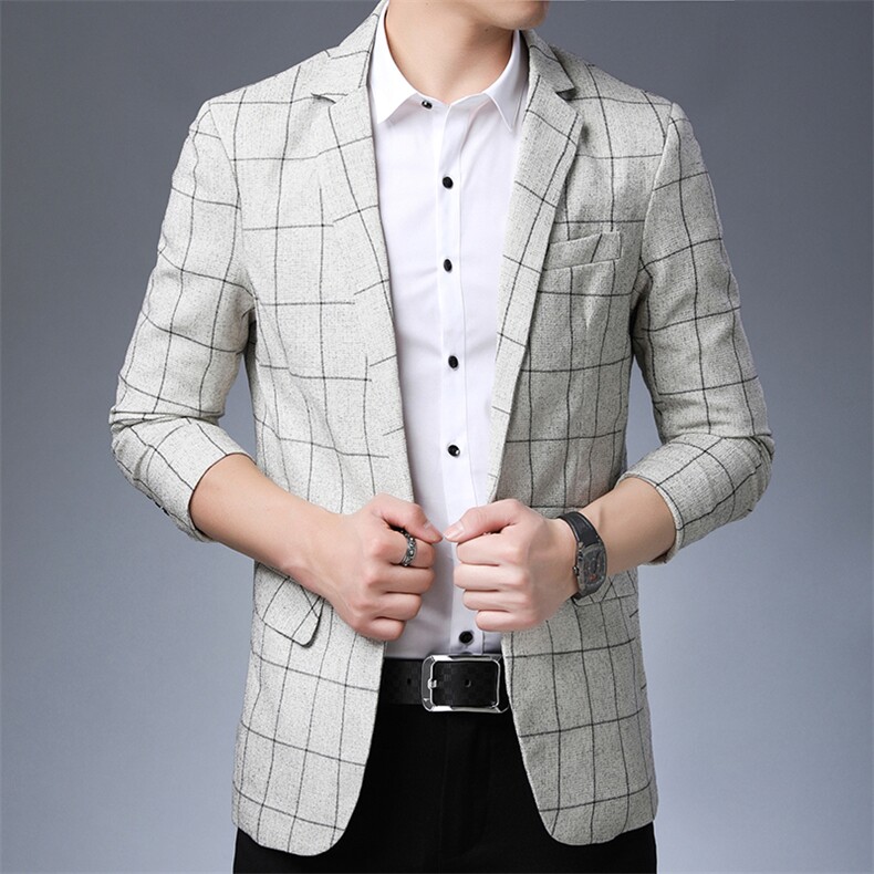 NJA2032钱塘2020-2春秋新建百搭时尚休闲中青年男士西服外套P75,男装西服,钱塘207-2