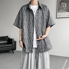 8XL-M花衬衫男款短袖夏季冰丝薄款花衬衣大码寸衫外套DC28013P38，男装衬衫，电商B312