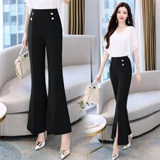 时尚显瘦高腰阔腿裤女夏季新款气质百搭通勤休闲裤，女装休闲裤，火爆靓佳人