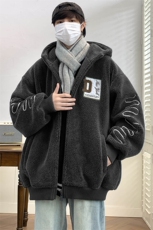 冬上新港风加绒加厚百搭棉衣羊羔绒连帽外套男女992-P110控价158，男装棉衣，电商A441-1