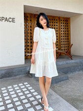 重工艺订珠盘扣连衣裙，女装连衣裙，天使公主