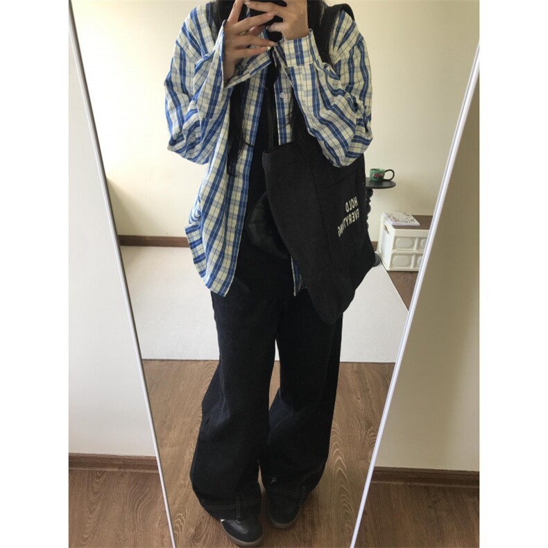 【有货】cleanfit蓝白格子衬衫男美式复古长袖衬衣N316LL-特P45,男装衬衫,星座1007（原301D）