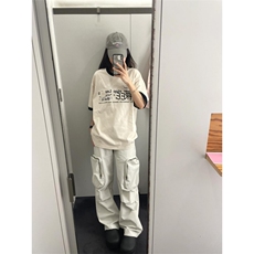 【有货】cleanfit米白色工装裤男潮牌痞帅炸街裤子CK36LL-特P50，男装工装外套，星座1007（原301D）