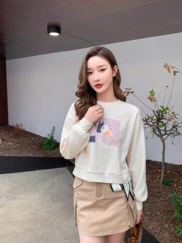 【现货】秋季新款珍珠贴布绣卫衣，女装卫衣/绒衫，法贝萱