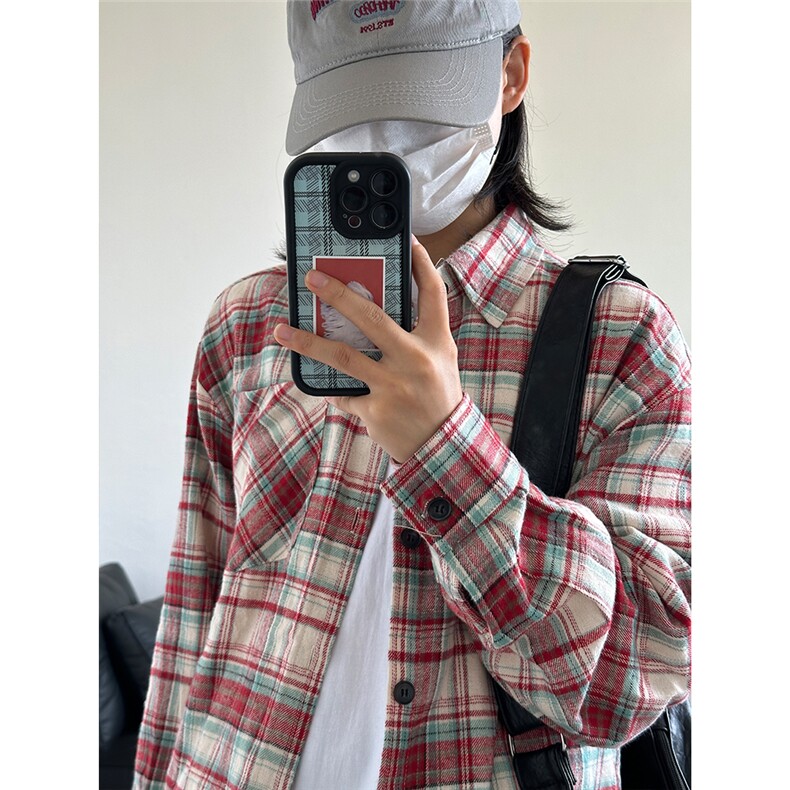 棉磨毛格子长袖休闲纯棉抖音高品质衬衫男CS024-P45,男装衬衫,星座301C-5