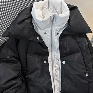 小众结构拼接双层设计感棉服外套金属纽扣假两件棉衣MY0832-P110图片