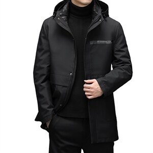 新款2023冬季脱卸内胆羽绒服中年男纯色外套爸爸装XXH1801-P320，男装羽绒服，电商B212（原钱塘6029）