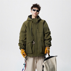 现货5W件冬季三防美式boxy解构连帽雪山冲锋衣棉衣男女棉服厚外套，男装夹克，电商A486