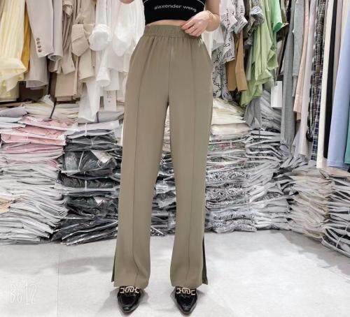垂感开叉拖地裤，女装，帛糸霓娜