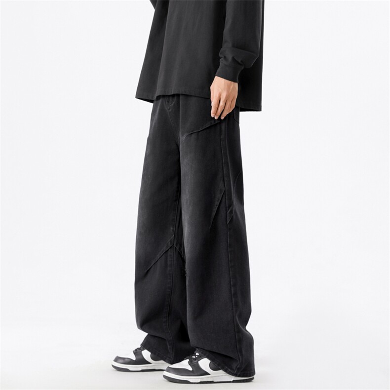 有型牛仔裤宽松直筒时尚褶皱设计S-3XLK780-特批-4279,男装牛仔裤,星座718-1