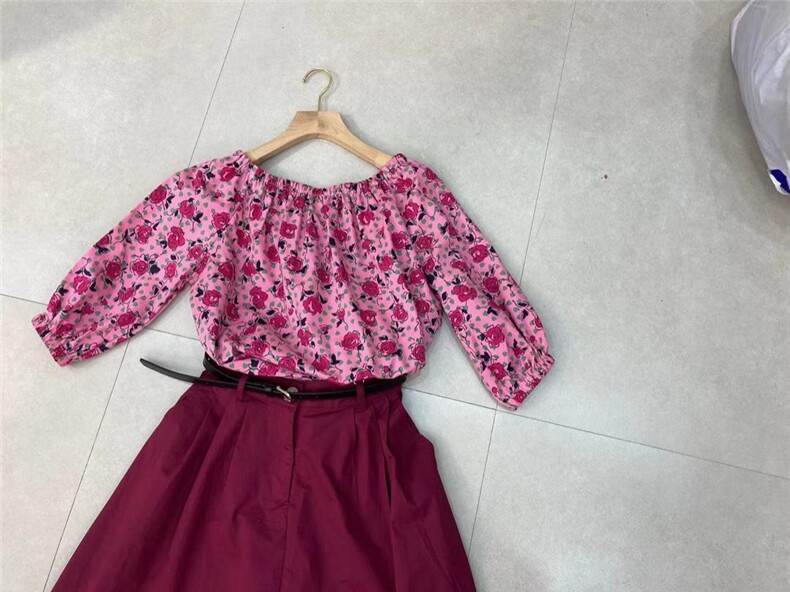 拉肩花小衫，其它，美惠百合