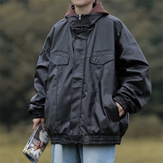 A928-P66春秋季美式高街潮牌机车服夹克宽松立领pu皮衣外套男，男装夹克，星座512-6