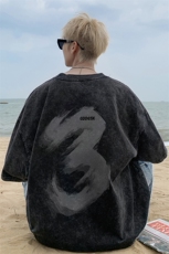 外景水洗重磅新款夏季美式宽松短袖T恤男大码打底体恤DT9735/P35，男装T恤，电商B316
